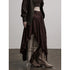 INDULGE Jupe maxi asymétrique en polyester, doublée, taille mi-haute, style gothique foncé, conservant sa forme
