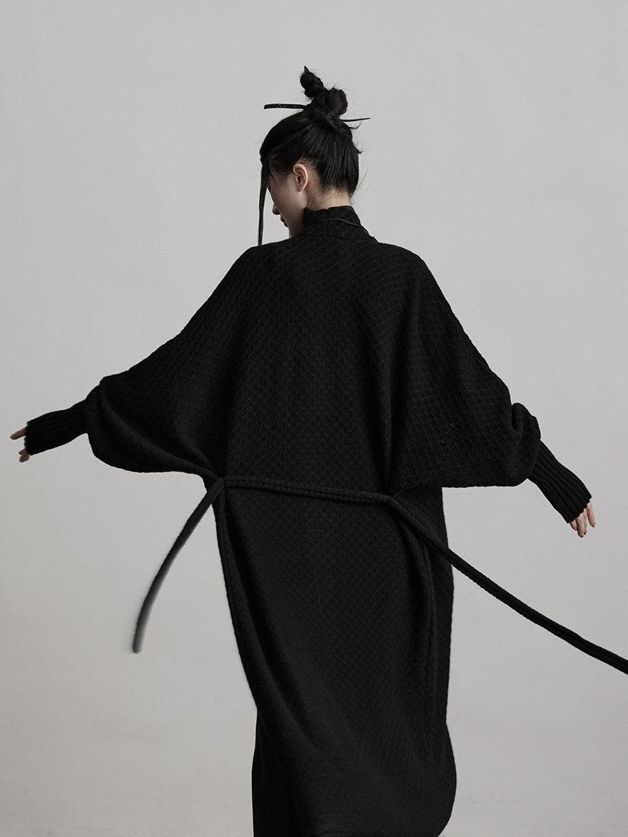 INDULGE Shape Retaining Oversized Knit Tie Front Longline Cardigan Women Casual Jackets