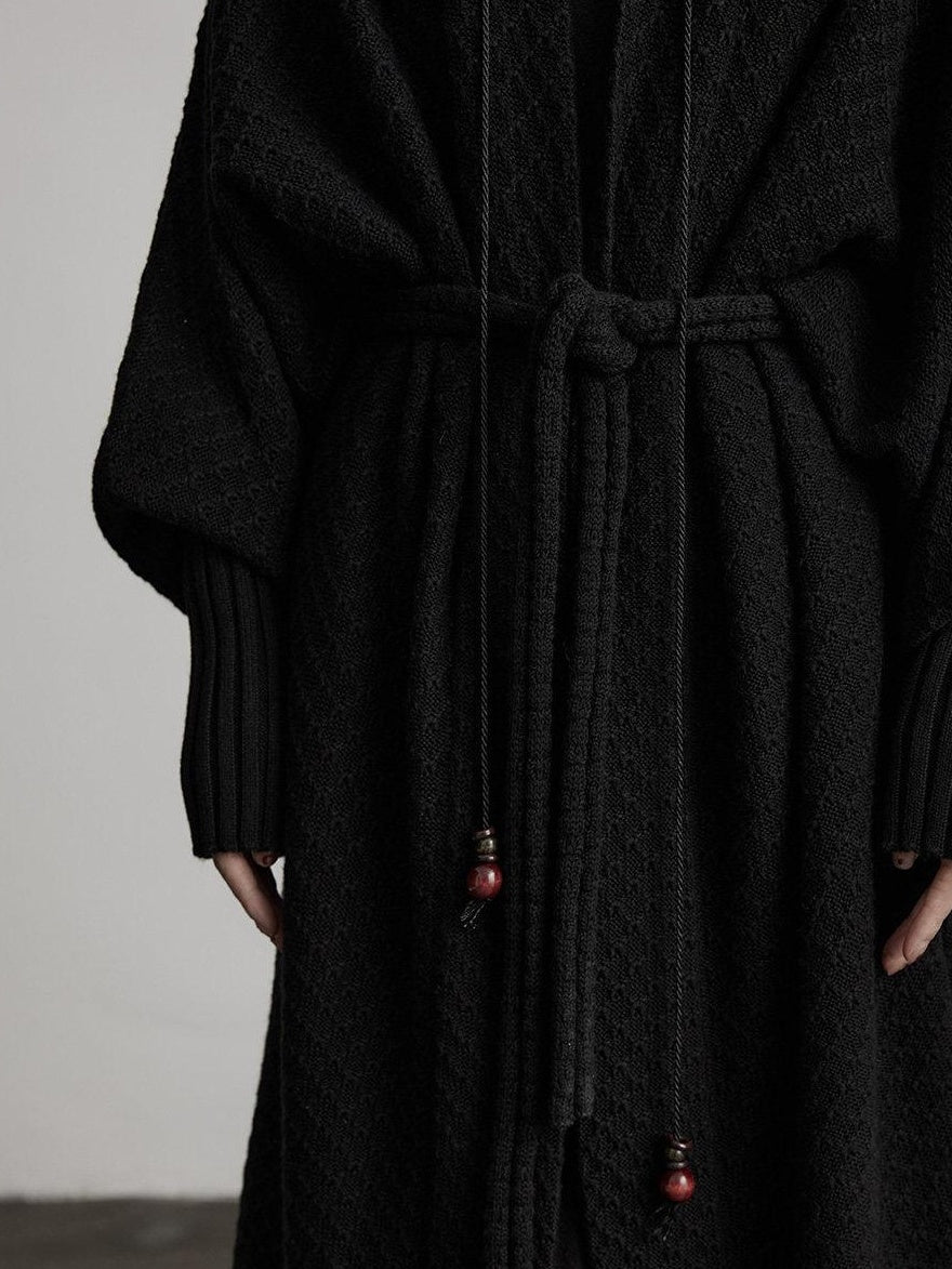 INDULGE Shape Retaining Oversized Knit Tie Front Longline Cardigan Women Casual Jackets