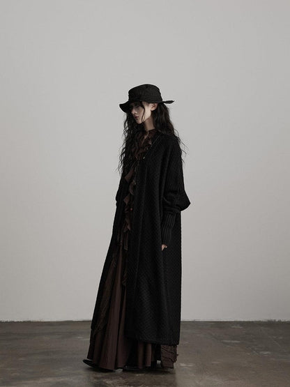INDULGE Shape Retaining Oversized Knit Tie Front Longline Cardigan Women Casual Jackets