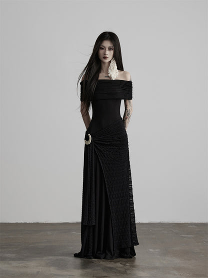 INDULGE_Shape_Retaining_Slim_A_Line_Lyocell_Wool_Black_Women_Strapless_Maxi_Dresses_MISSTT