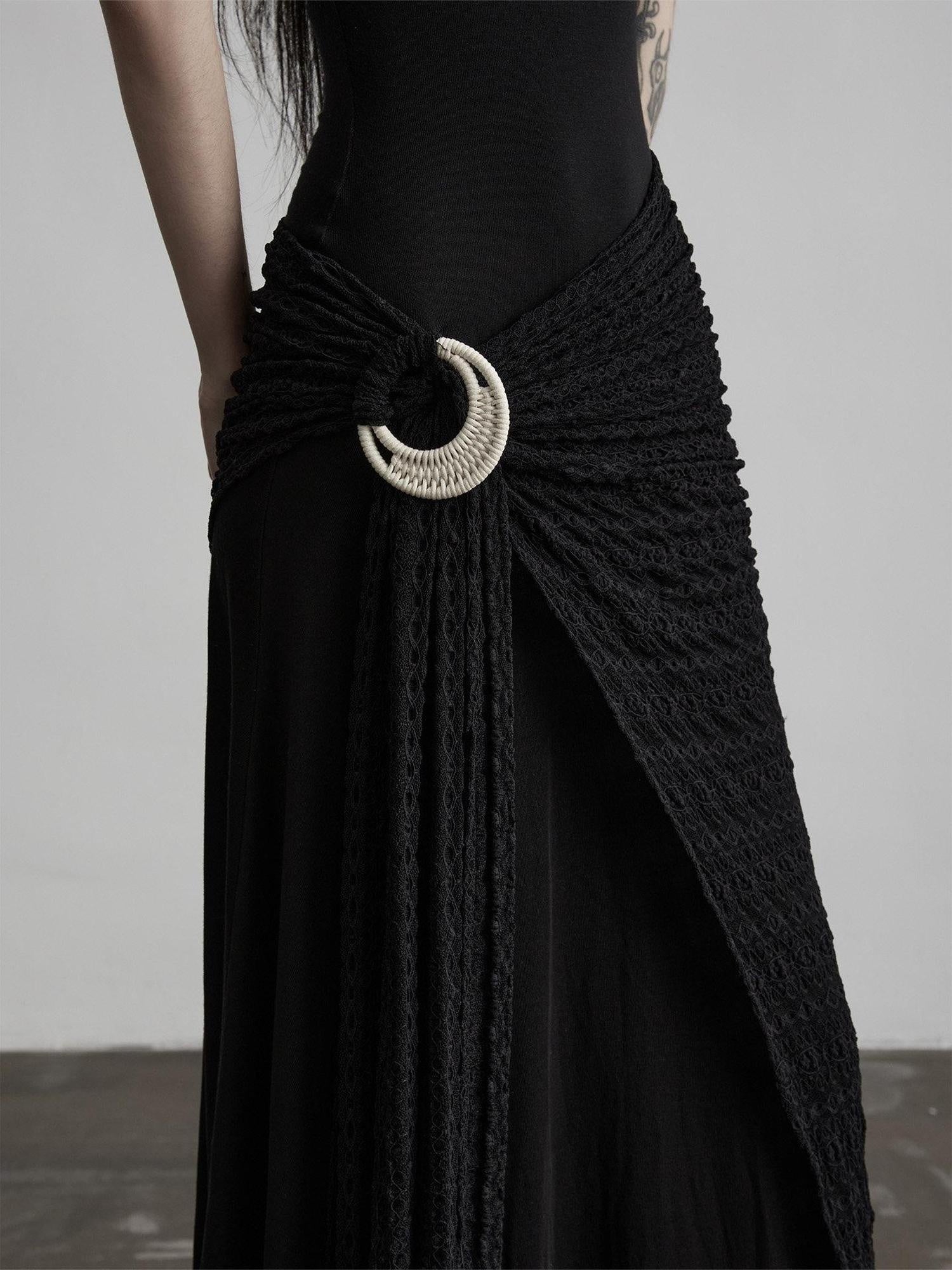 INDULGE Shape Retaining Slim A Line Lyocell Wool Black Women Strapless Maxi Dresses