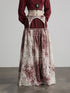 INDULGE Shape Retention Casual A Line Patchwork Lace Mid Rise Cotton Nylon Maxi Skirts