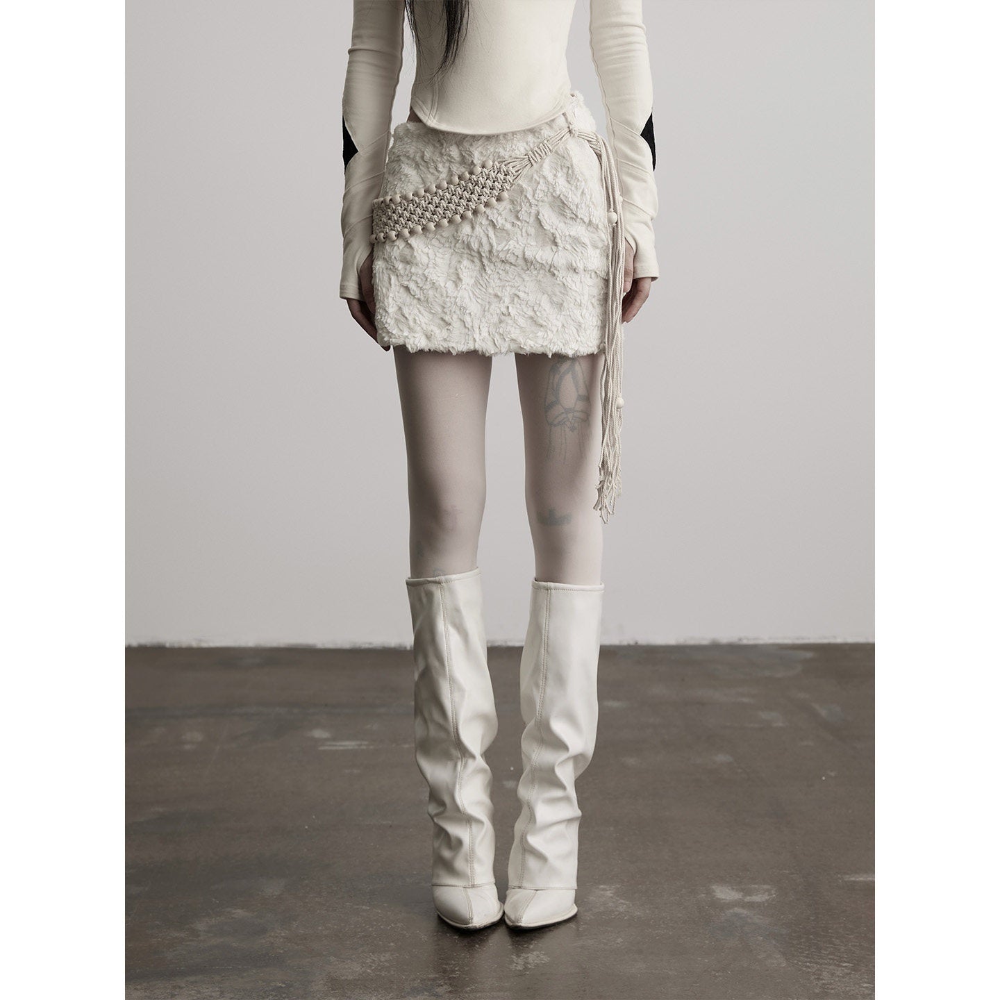 INDULGE_Shape_Retention_Gothic_A_Line_Polyester_Side_Zipper_Mini_Skirts_MISSTT