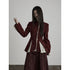 INDULGE Blazers élégants en patchwork de soie pour femmes, coupe décontractée, à simple boutonnage, style soirée.