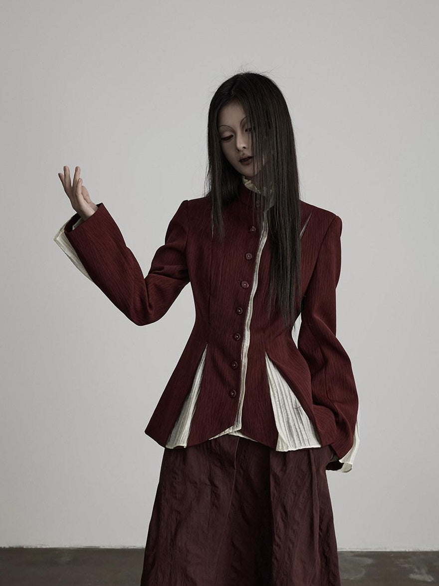 INDULGE Blazers élégants en patchwork de soie pour femmes, coupe décontractée, à simple boutonnage, style soirée.
