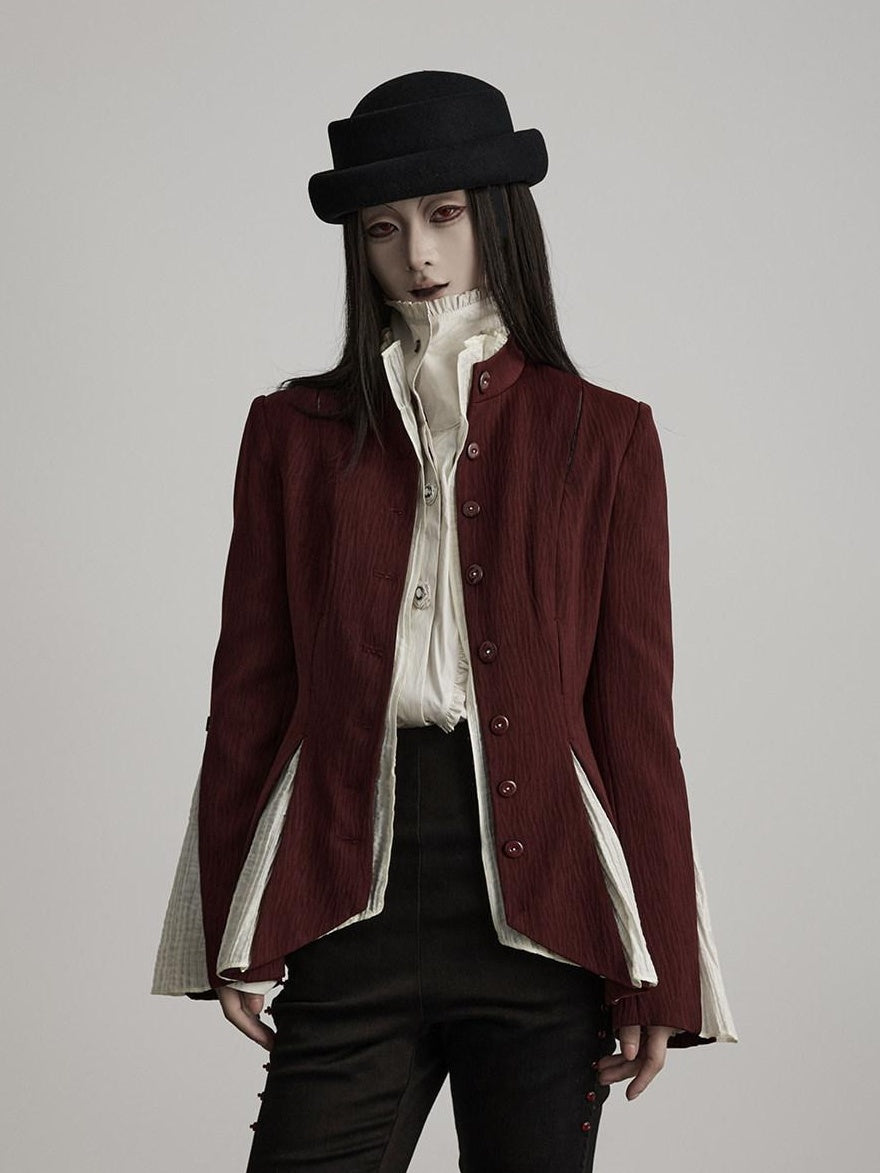 INDULGE Blazers élégants en patchwork de soie pour femmes, coupe décontractée, à simple boutonnage, style soirée.
