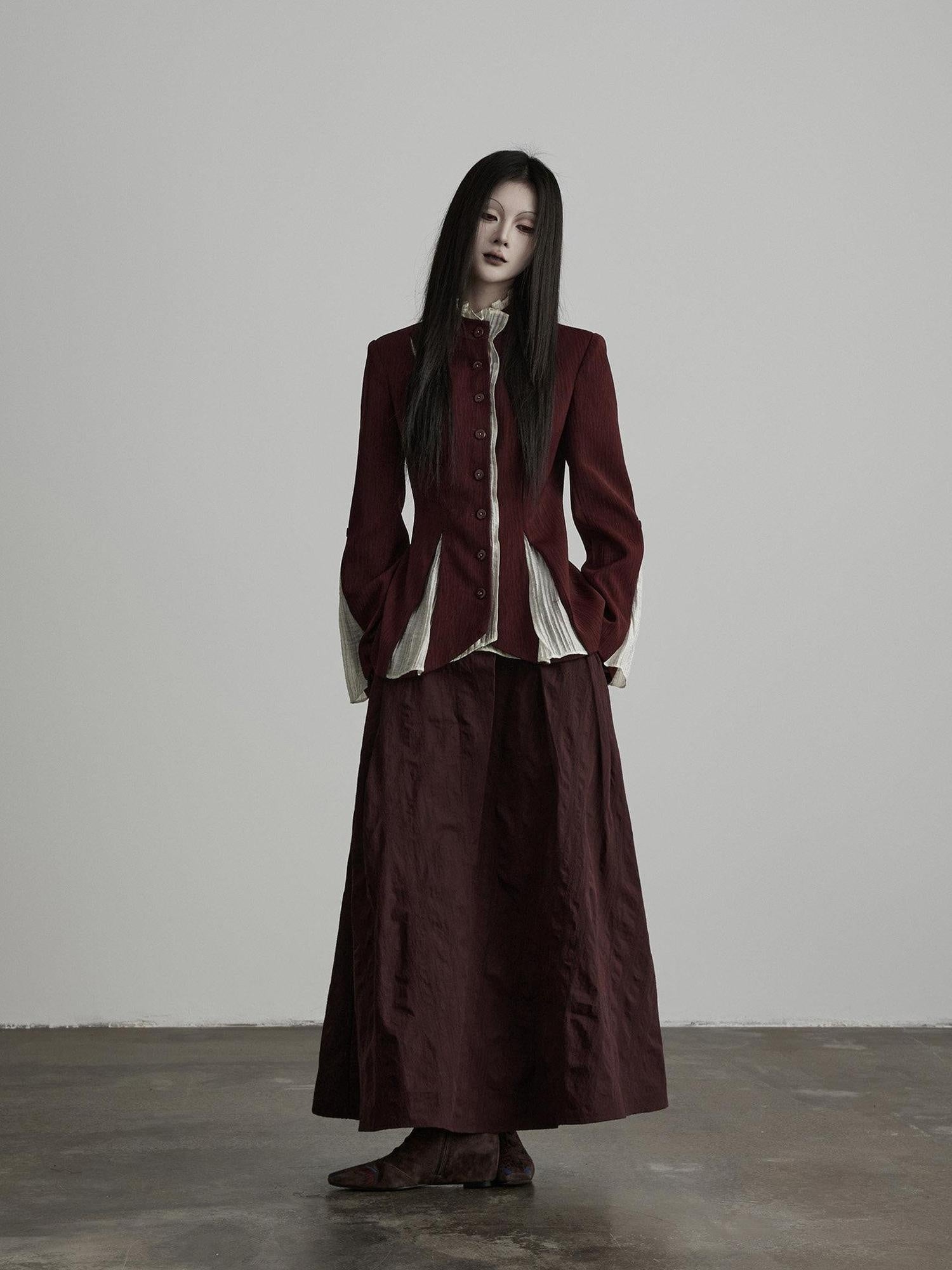 INDULGE Blazers élégants en patchwork de soie pour femmes, coupe décontractée, à simple boutonnage, style soirée.