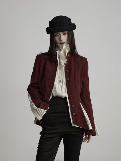 INDULGE Blazers élégants en patchwork de soie pour femmes, coupe décontractée, à simple boutonnage, style soirée.