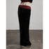 INDULGE Silk Velvet Fitted Mid Waist Elegant Straight Black Women Party Bodycon Skirts
