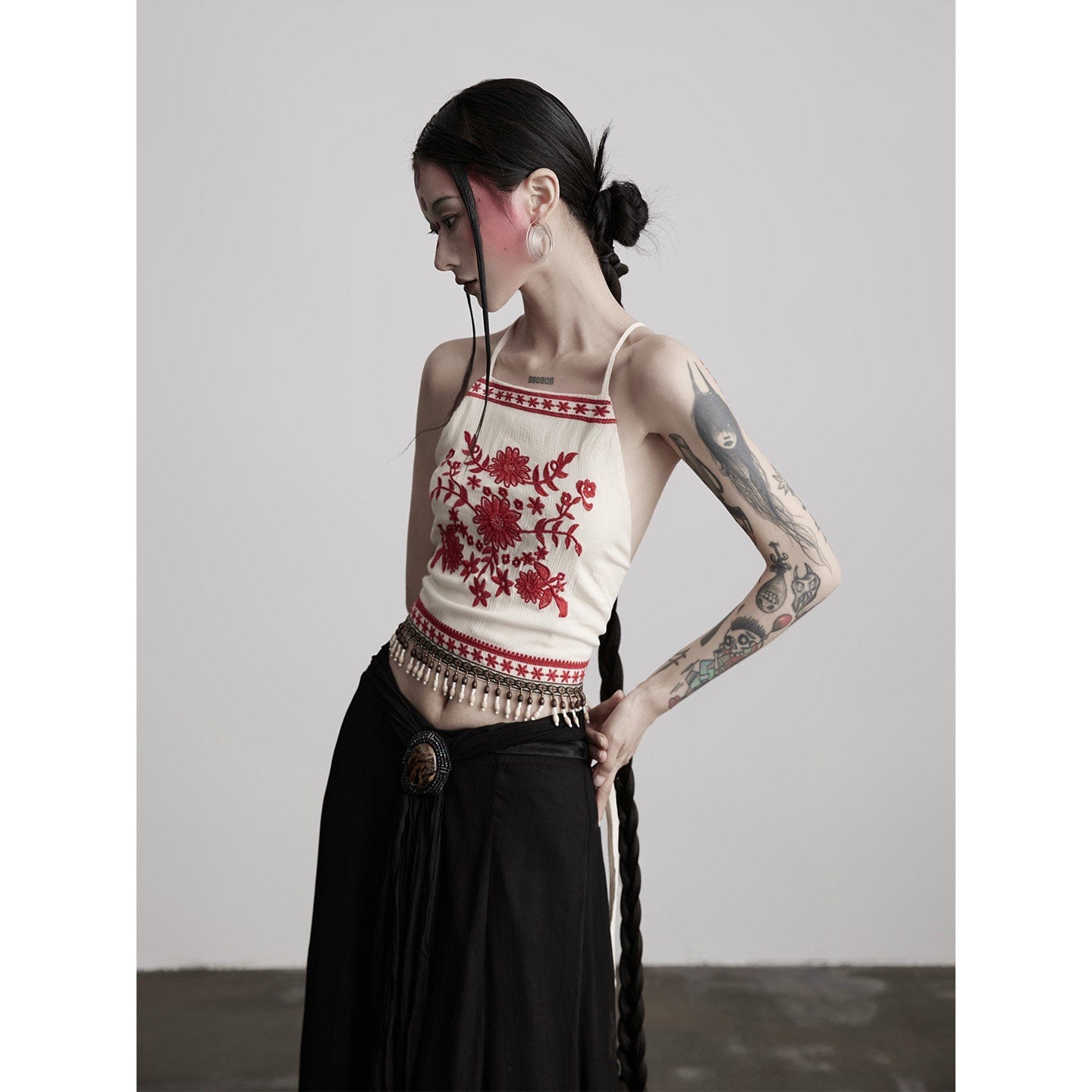 INDULGE Silky Rayon Embroidered Floral Casual Regular Fit Women Layering Camisoles