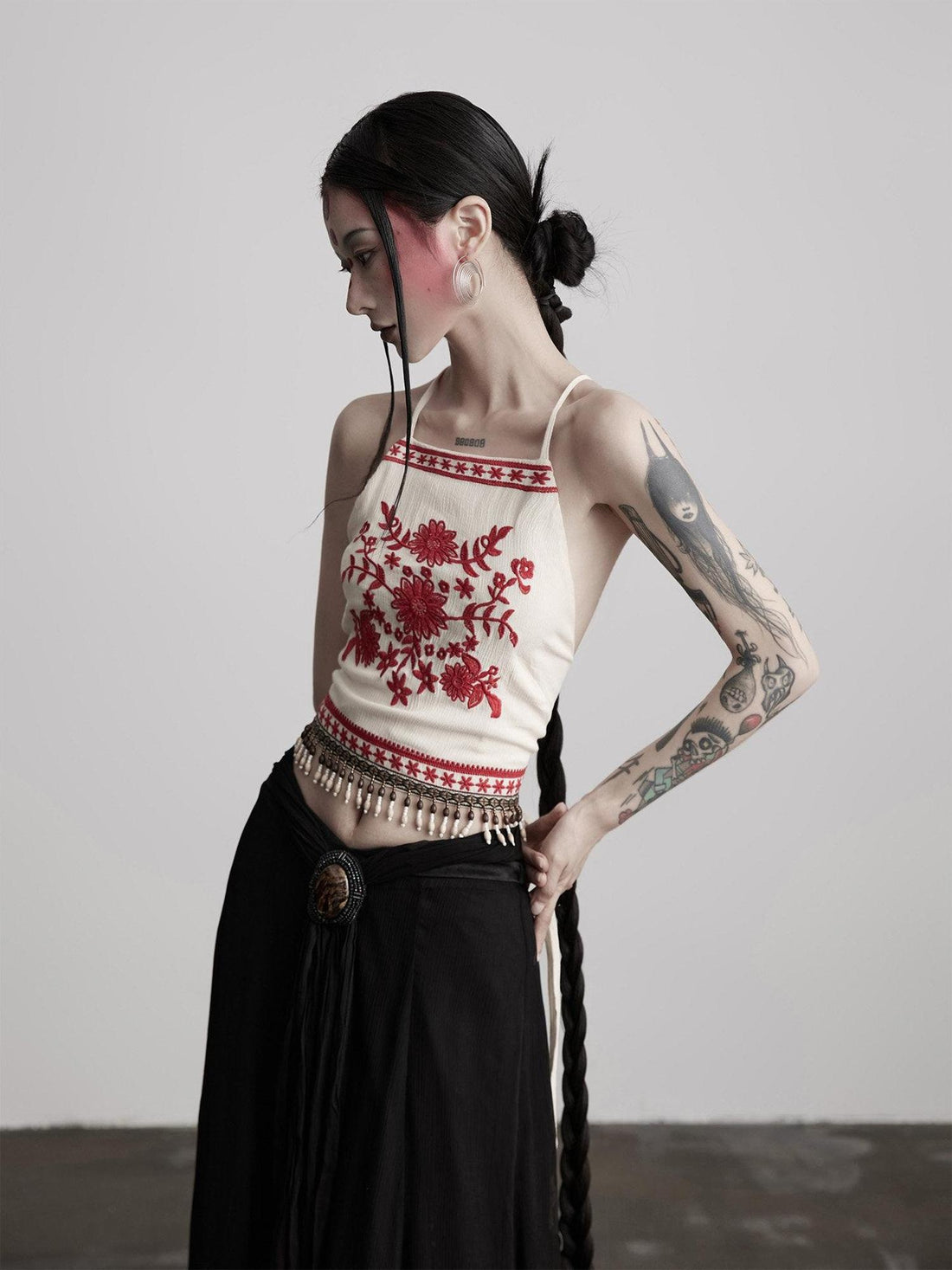 INDULGE Silky Rayon Embroidered Floral Casual Regular Fit Women Layering Camisoles