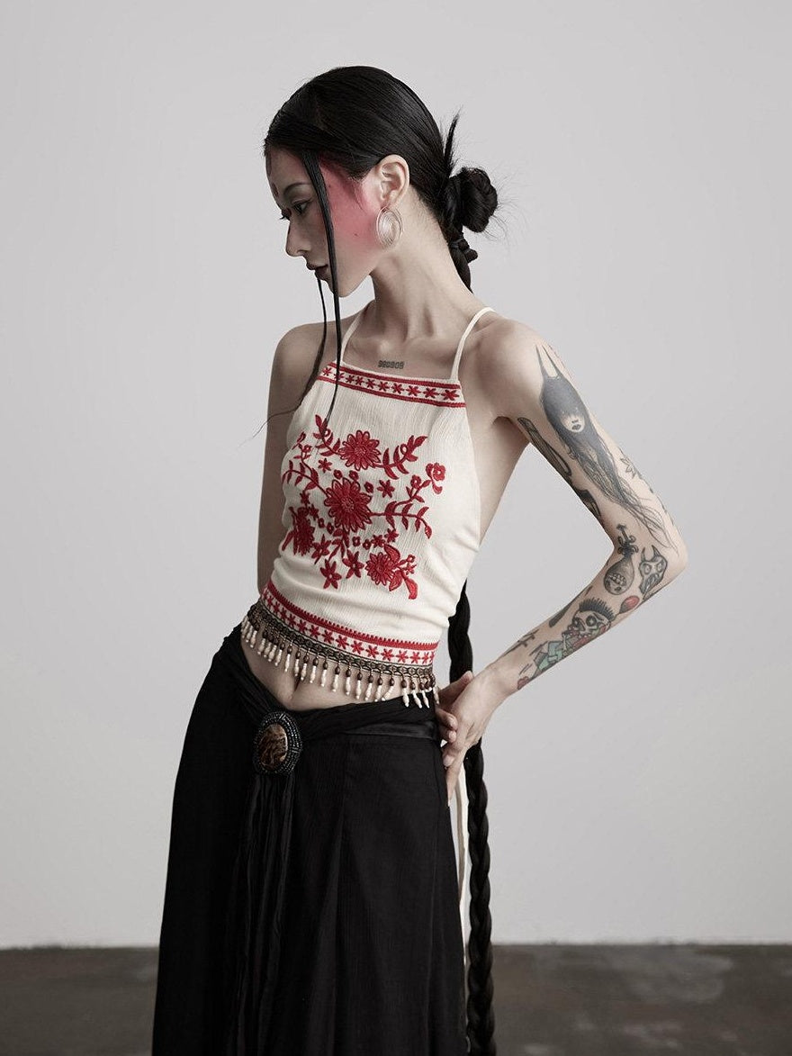 INDULGE Silky Rayon Embroidered Floral Casual Regular Fit Women Layering Camisoles