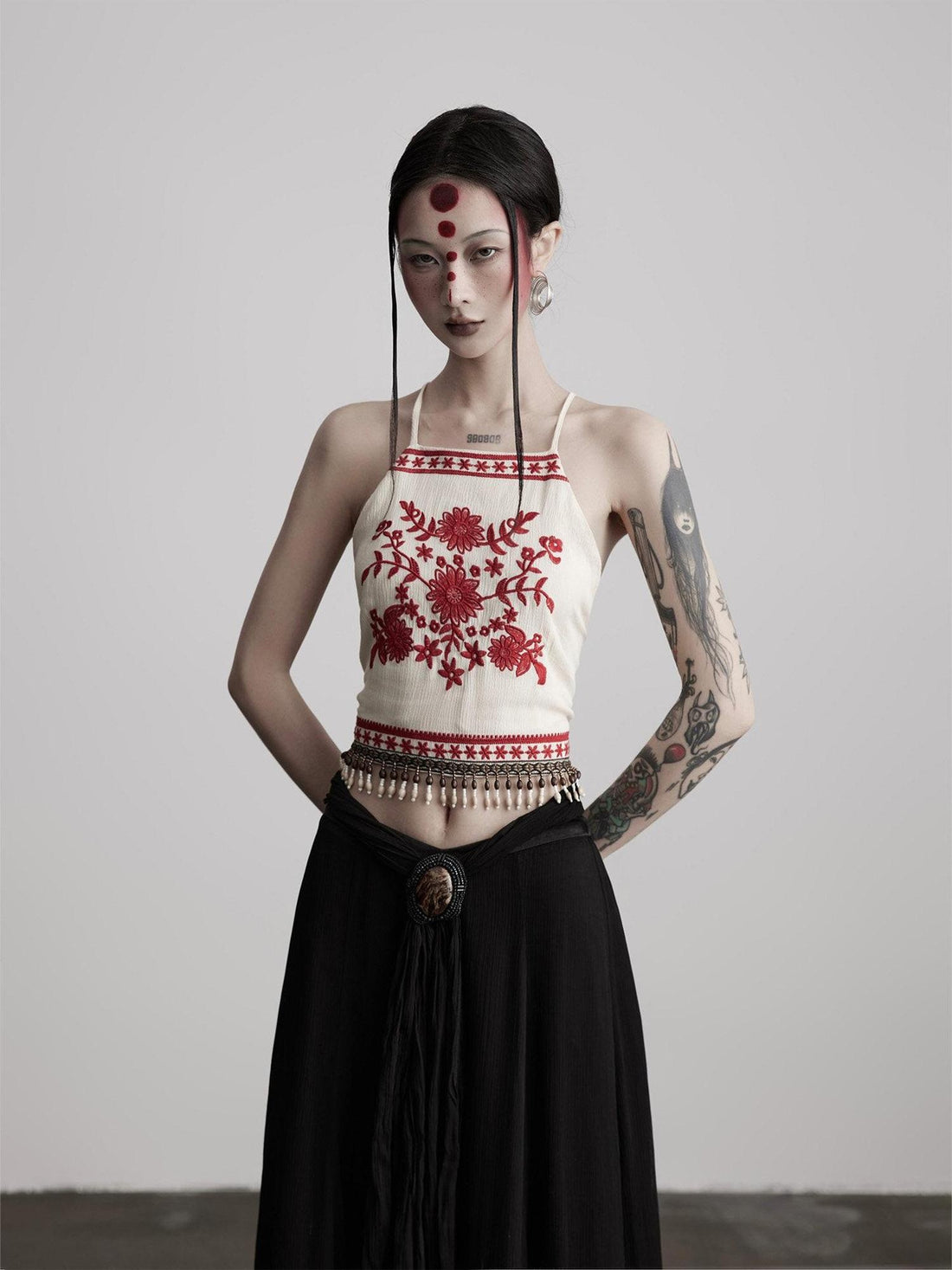 INDULGE Silky Rayon Embroidered Floral Casual Regular Fit Women Layering Camisoles