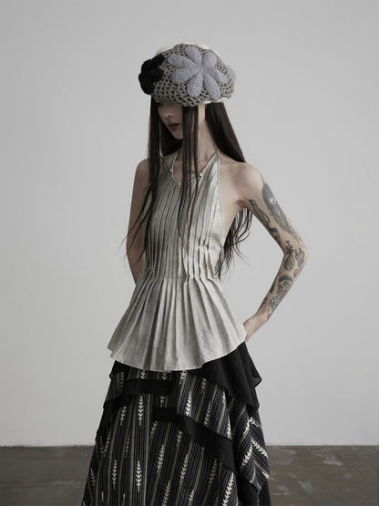 INDULGE_Silver_Gray_Accordion_Pleat_Pendant_Tie_Women&
