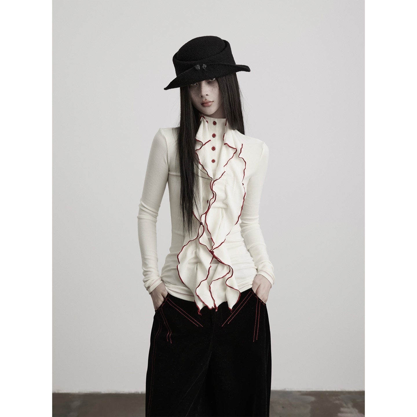 INDULGE Skin Friendly Casual Button Collar Women Apricot Cotton Long Sleeve T-Shirts