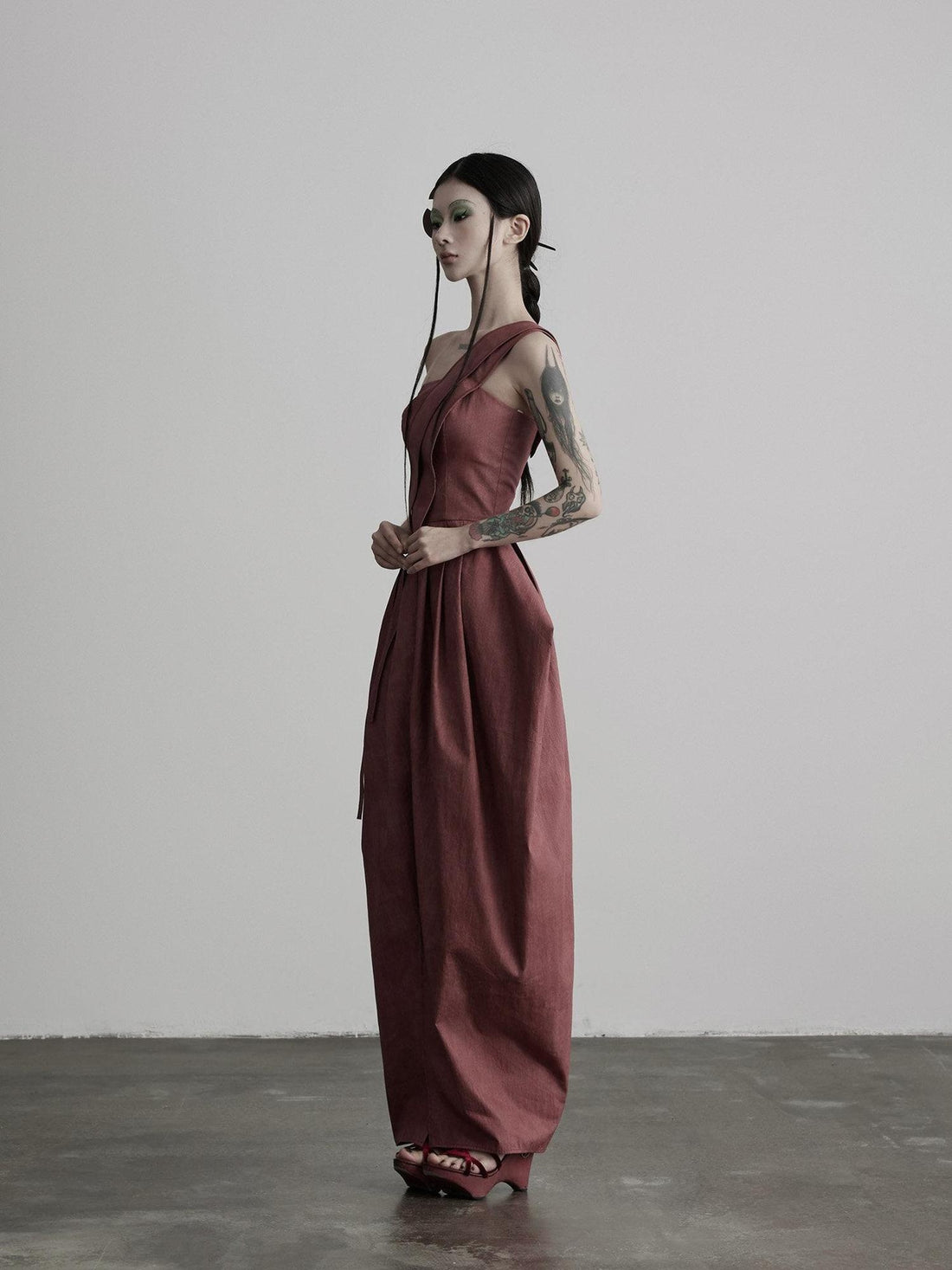INDULGE Soft Cotton Blend Structured Cinched Waist A Line Women Strapless Maxi Dresses