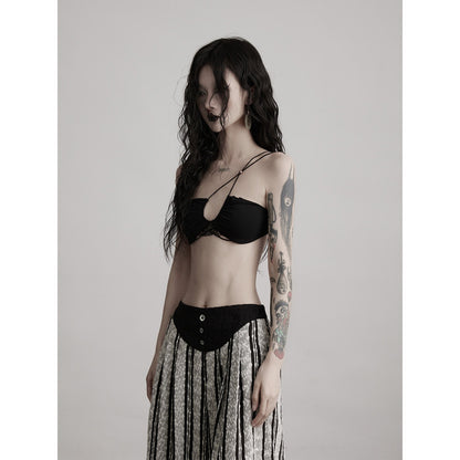 INDULGE_Soft_Stretch_Original_Design_Cropped_Slim_Fit_For_Women_Black_Solid_Camisoles_MISSTT