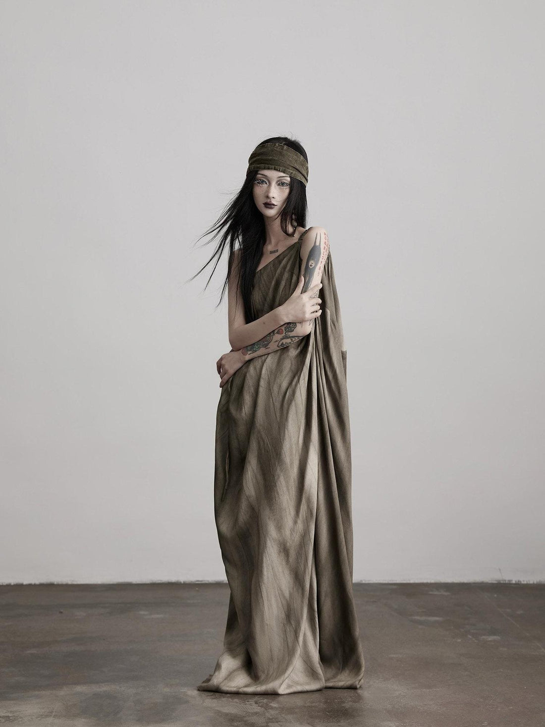 INDULGE Soft Tie Dye Fairy Camisole Elegant Tea Brown Women Casual Maxi Dresses