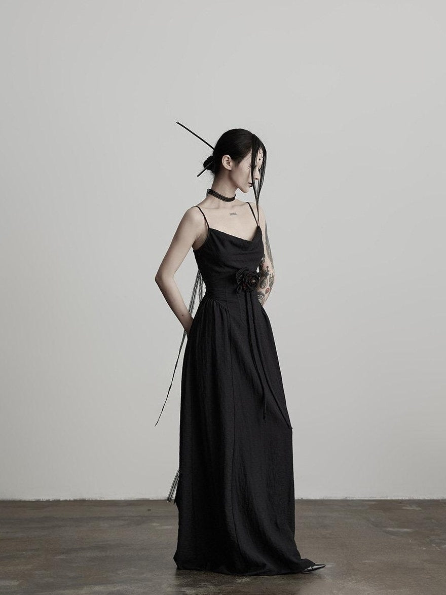 INDULGE Soft Viscose Linen Blend Elegant Hline Sleeveless Casual Slip Maxi Dresses