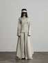 INDULGE Solid Color 3d Cut Wide Leg Layered Look French Linen Blend Women&