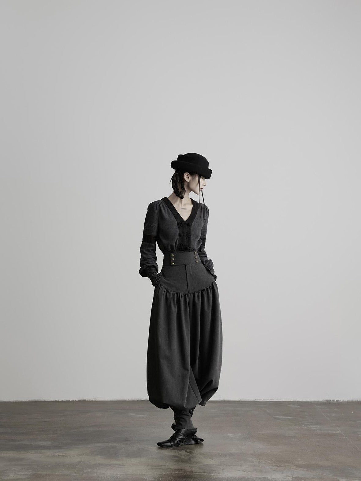 INDULGE Solid Double Button High Waist Structured Pocket Women&