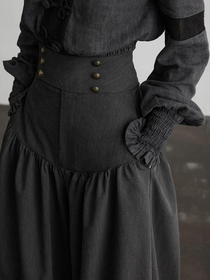 INDULGE Solid Double Button High Waist Structured Pocket Women&
