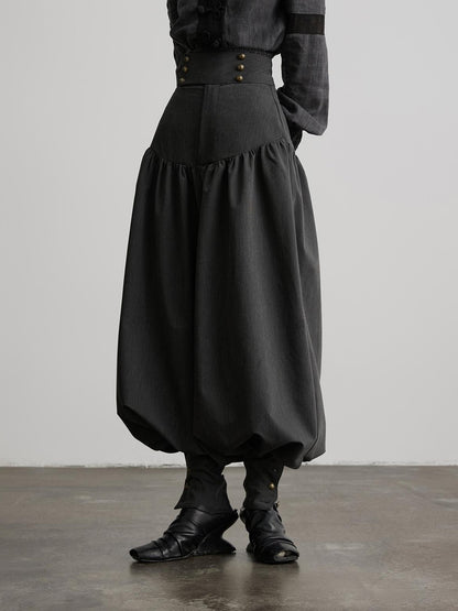 INDULGE Solid Double Button High Waist Structured Pocket Women&
