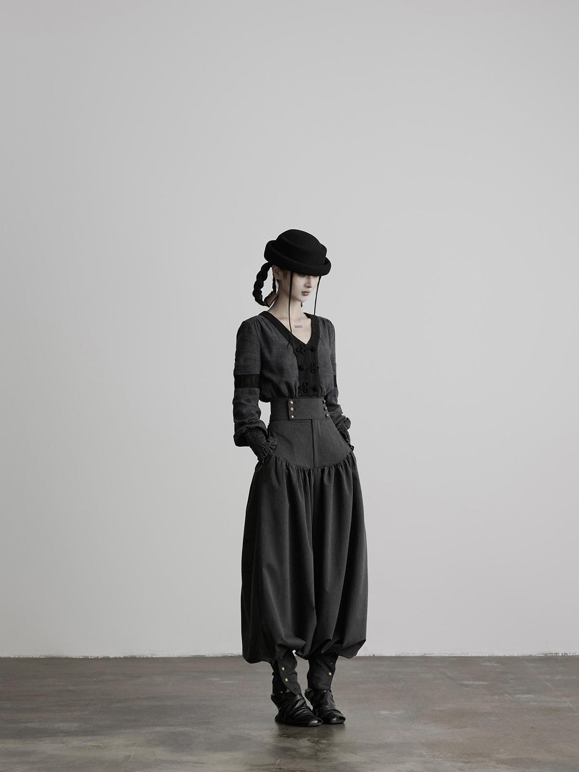 INDULGE Solid Double Button High Waist Structured Pocket Women&
