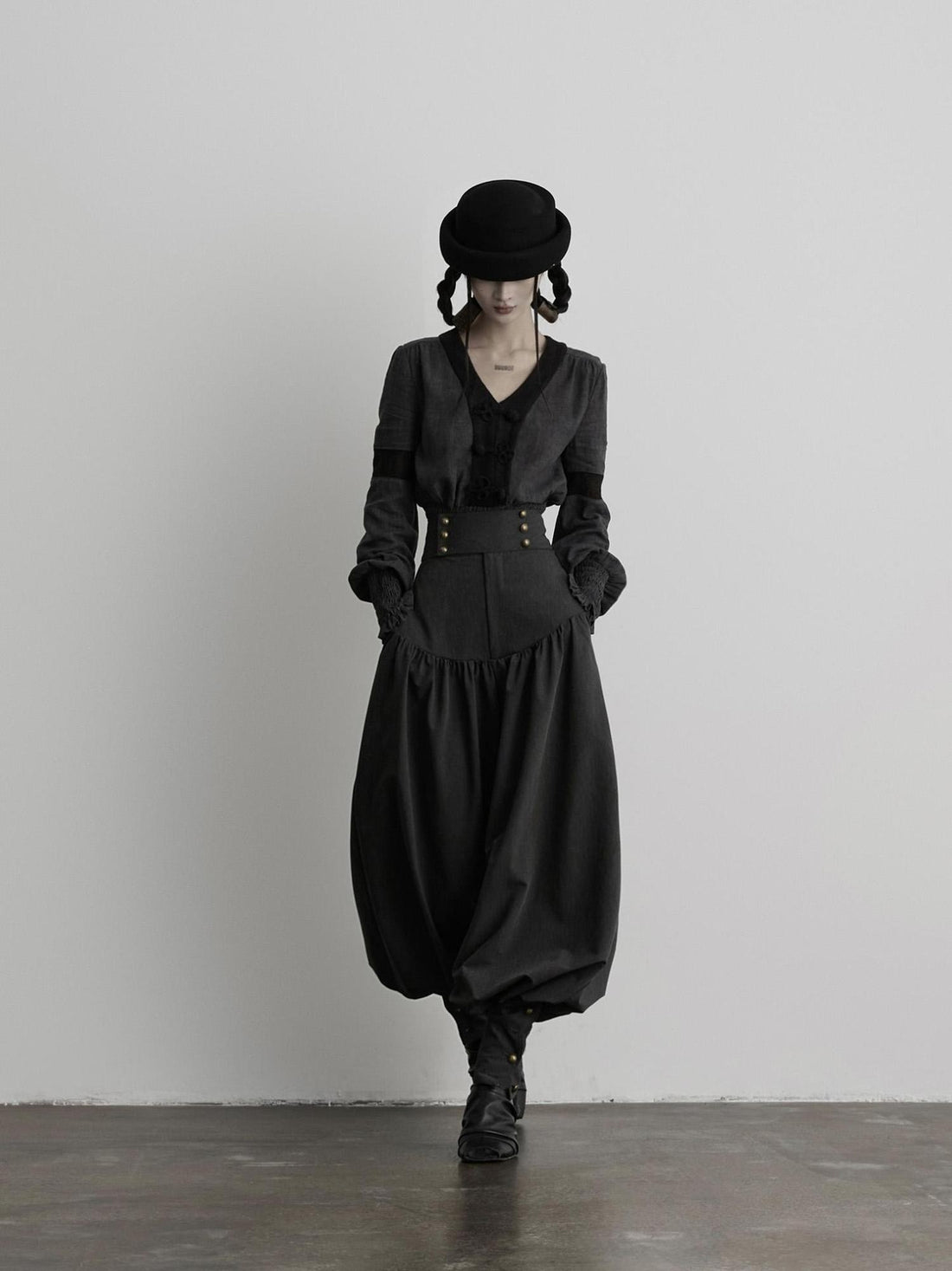 INDULGE Solid Double Button High Waist Structured Pocket Women&