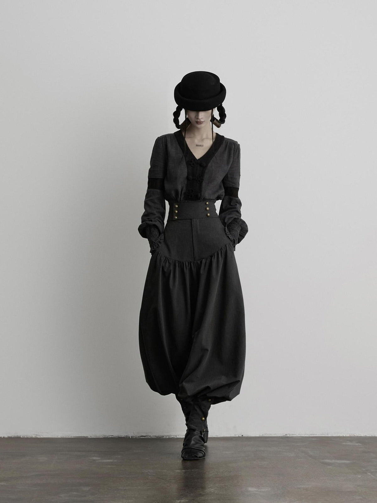 INDULGE Solid Double Button High Waist Structured Pocket Women&