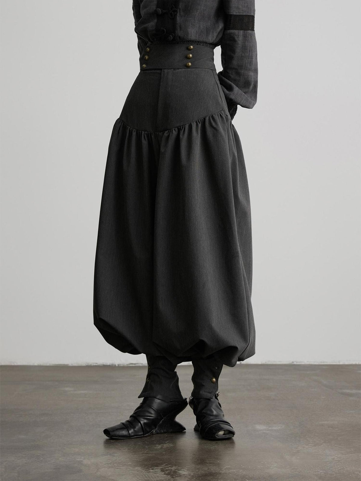 INDULGE Solid Double Button High Waist Structured Pocket Women&