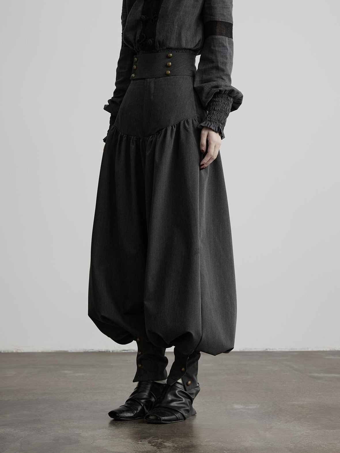 INDULGE Solid Double Button High Waist Structured Pocket Women&
