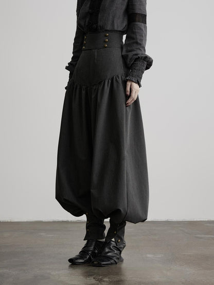 INDULGE Solid Double Button High Waist Structured Pocket Women&