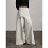INDULGE Stretch Patchwork Striped Culotte Natural Waist Women Beige Wide-Leg Pants