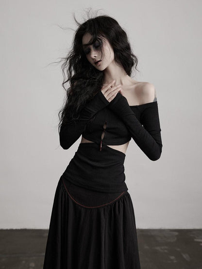 INDULGE Stretch Slim Fit Casual Bardot Neck Black Women Everyday Tube Tops