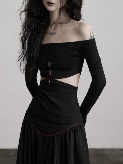INDULGE Stretch Slim Fit Casual Bardot Neck Black Women Everyday Tube Tops