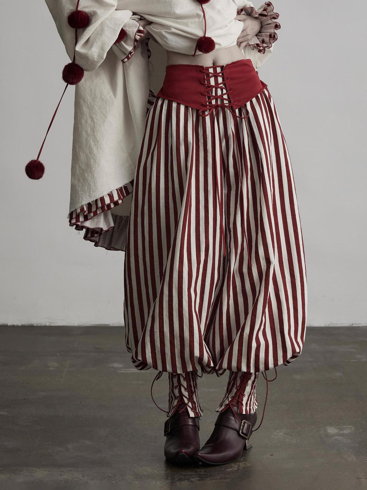 INDULGE Striped Lace Up 3d Cut Artistic Women&