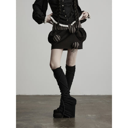 INDULGE_Striped_Patchwork_Pompom_High_Waist_Women&