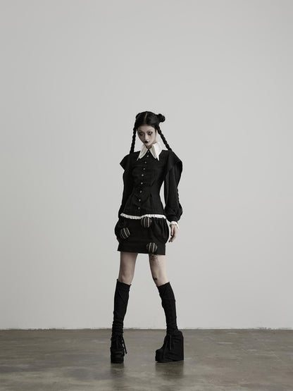 INDULGE Striped Patchwork Pompom High Waist Women&
