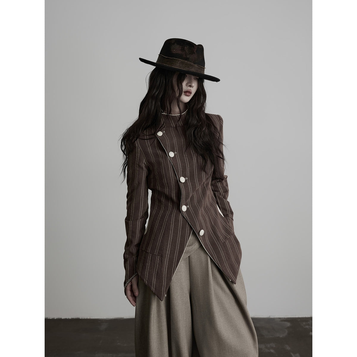 INDULGE_Striped_Reversible_Asymmetric_Button_Faux_Fur_Textured_Women&