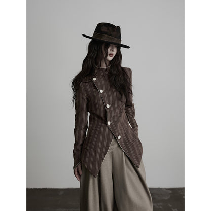 INDULGE_Striped_Reversible_Asymmetric_Button_Faux_Fur_Textured_Women&