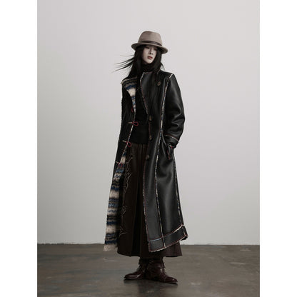 INDULGE Thick Plush Longline Vintage Frayed Trim Standard Fit Polyester Faux Fur Coats