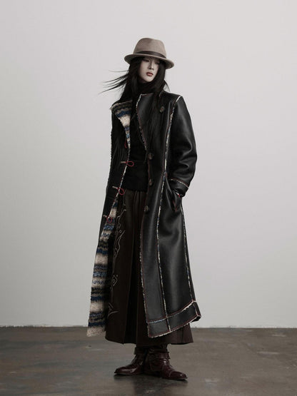 INDULGE Thick Plush Longline Vintage Frayed Trim Standard Fit Polyester Faux Fur Coats