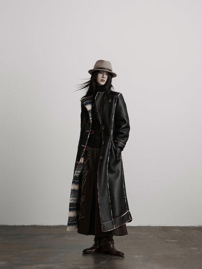 INDULGE Thick Plush Longline Vintage Frayed Trim Standard Fit Polyester Faux Fur Coats