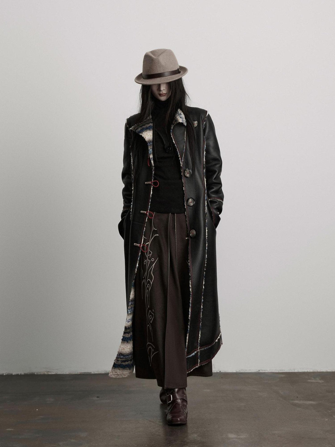 INDULGE Thick Plush Longline Vintage Frayed Trim Standard Fit Polyester Faux Fur Coats