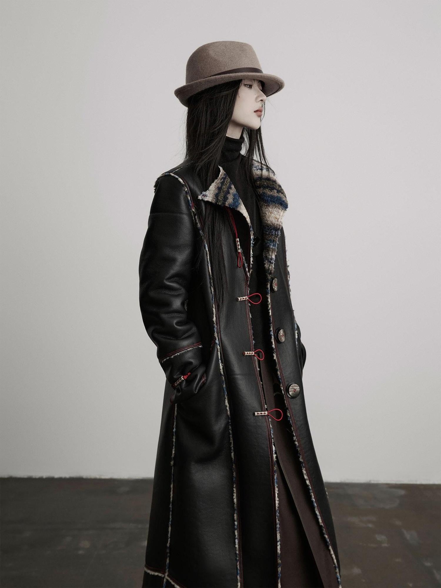 INDULGE Thick Plush Longline Vintage Frayed Trim Standard Fit Polyester Faux Fur Coats