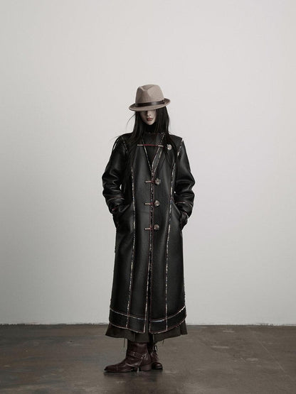 INDULGE Thick Plush Longline Vintage Frayed Trim Standard Fit Polyester Faux Fur Coats