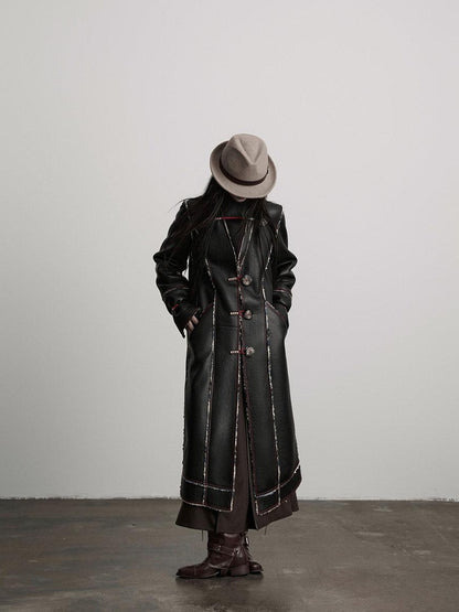 INDULGE Thick Plush Longline Vintage Frayed Trim Standard Fit Polyester Faux Fur Coats