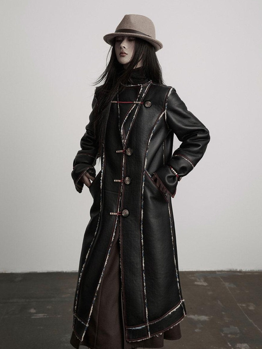 INDULGE Thick Plush Longline Vintage Frayed Trim Standard Fit Polyester Faux Fur Coats